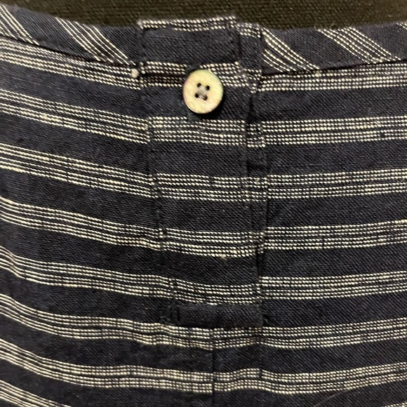 J Jill Love Linen Navy Blue Stripe 100% Linen Midi Dress m, Size Medium - Picture 5 of 7